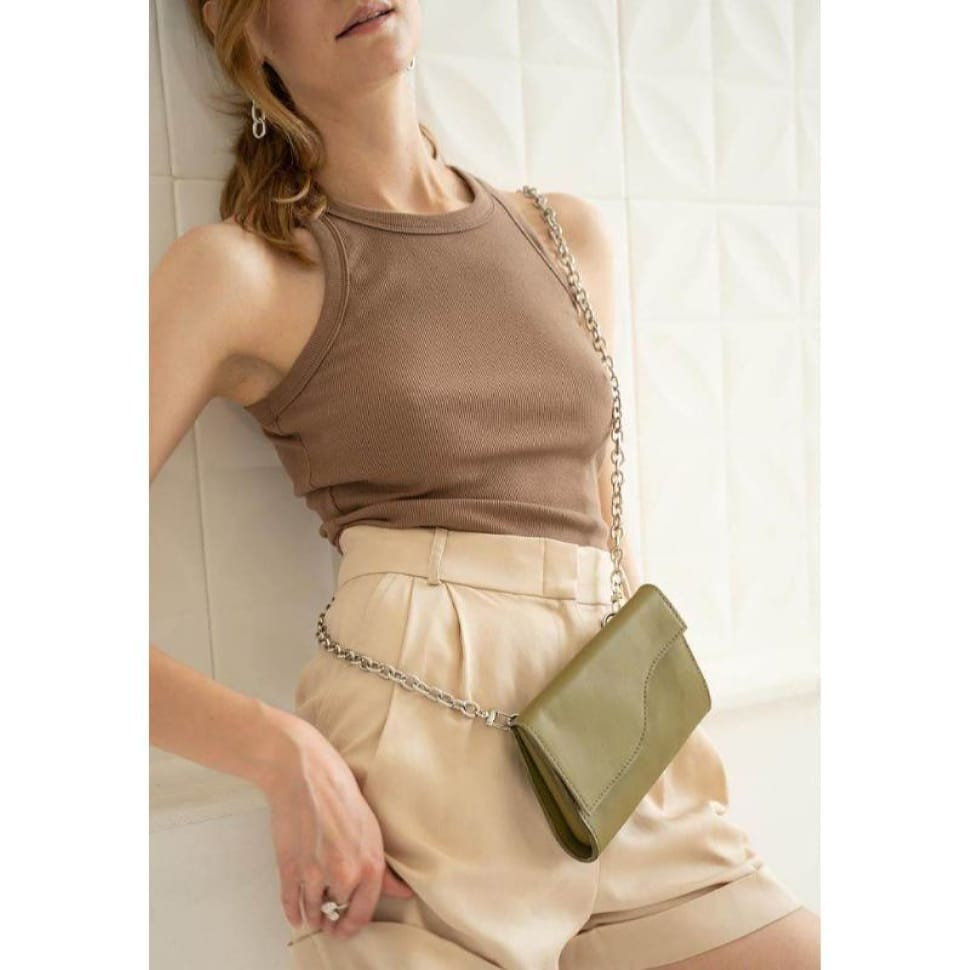 Жіноча шкіряна сумка Luna оливкова