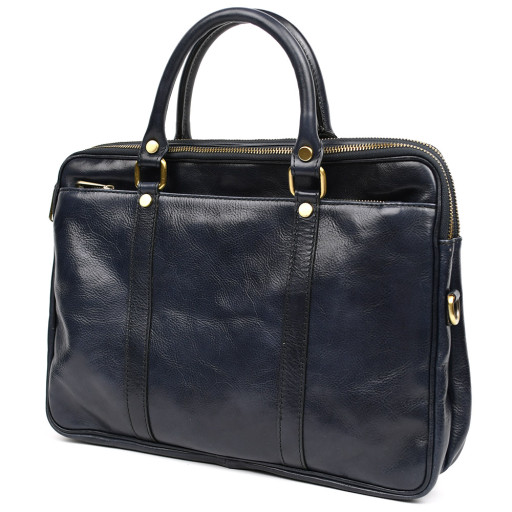 Стильна сумка шкіряна синя Firenze 0502Blu