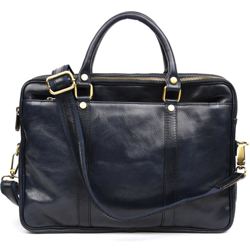 Стильна сумка шкіряна синя Firenze 0502Blu