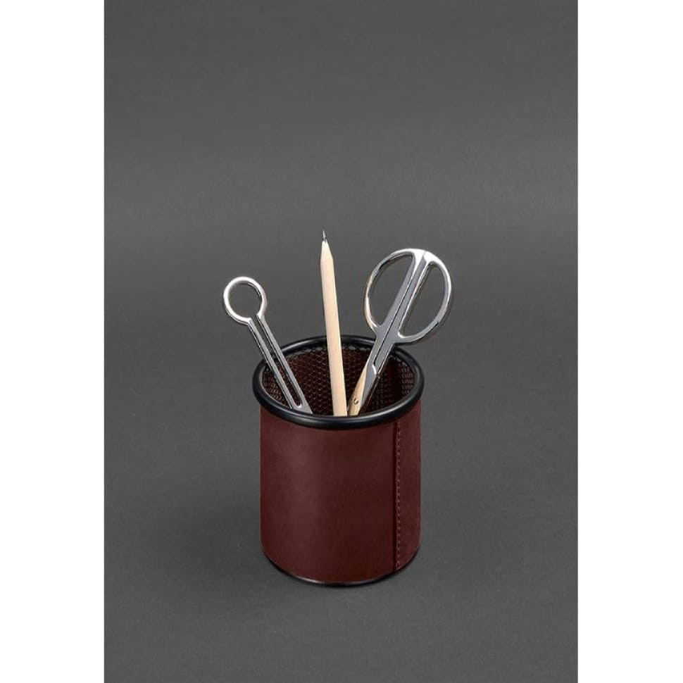 Table set made of genuine leather 1.0 burgundy Crazy Horse