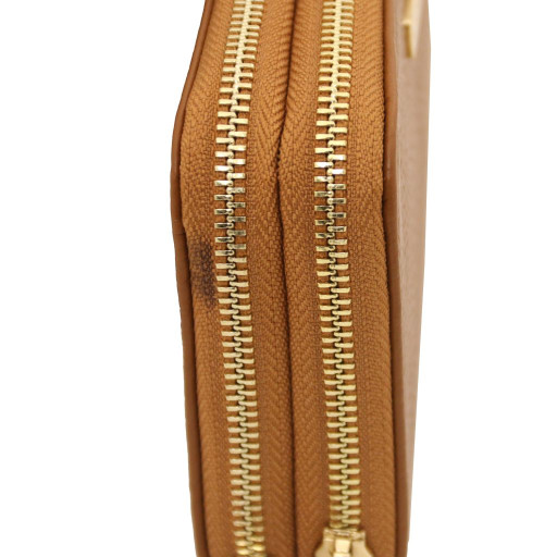 Mira Double zip around leather wallet