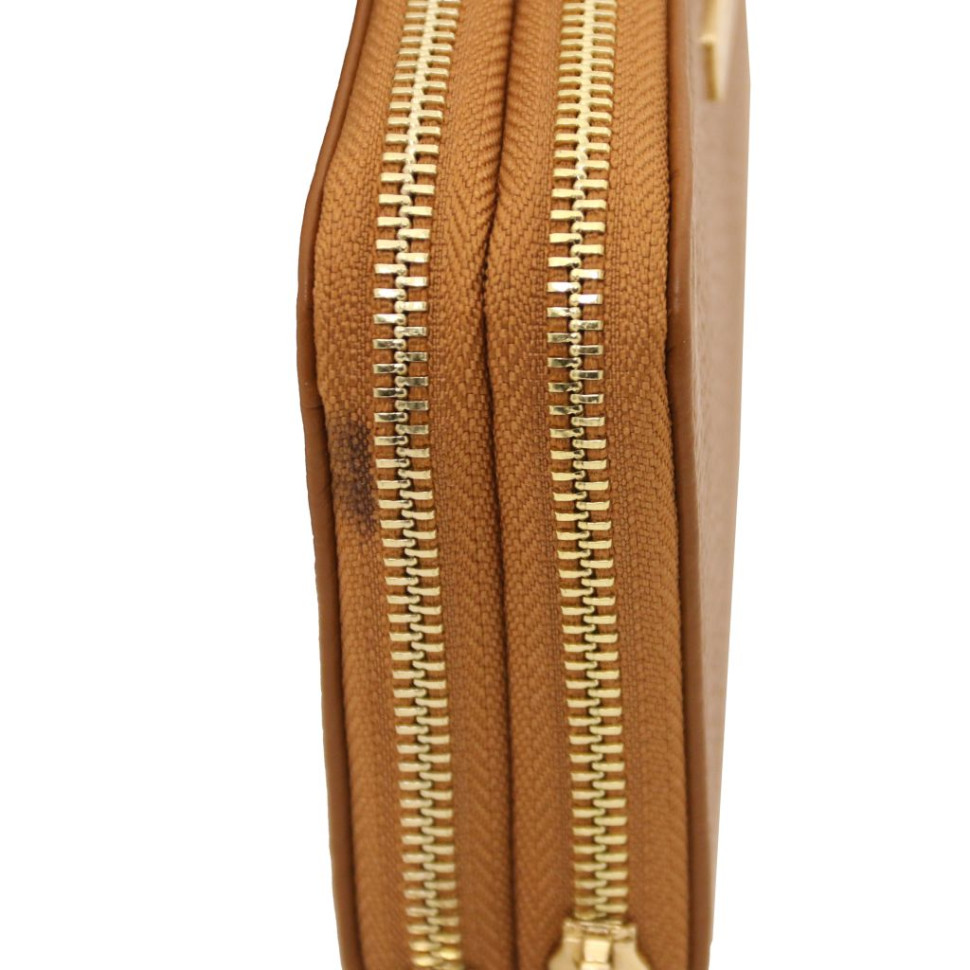 Mira Double zip around leather wallet