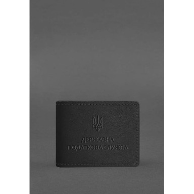 Leather cover for the ID of the State Tax Service Black