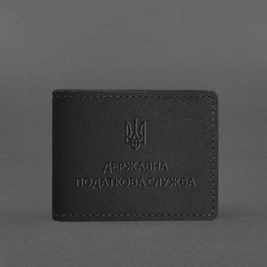 Leather cover for the ID of the State Tax Service Black