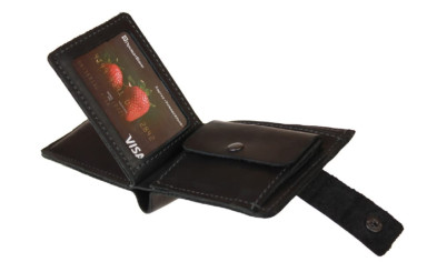 Mens small leather wallet SULLIVAN 962-23(10) black
