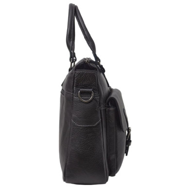 Портфель мягкий кожаный BUFFALO BAGS M5032A черный