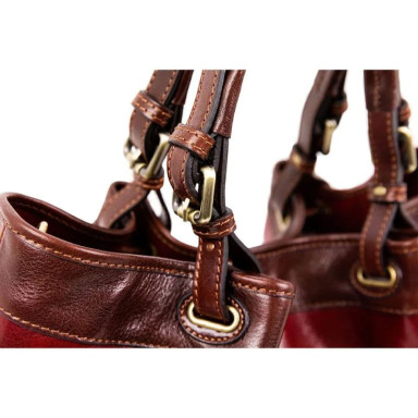 Leather Hobo Bag - The Betrothed - Red Time Resistance 5237801