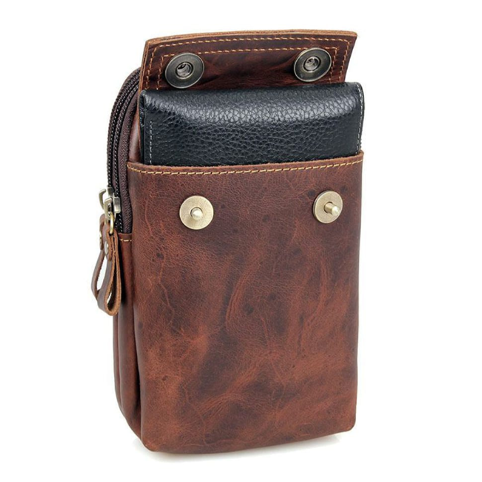 Чоловіча сумка - органайзер 5001C на пояс з натуральної телячої шкіри від John McDee