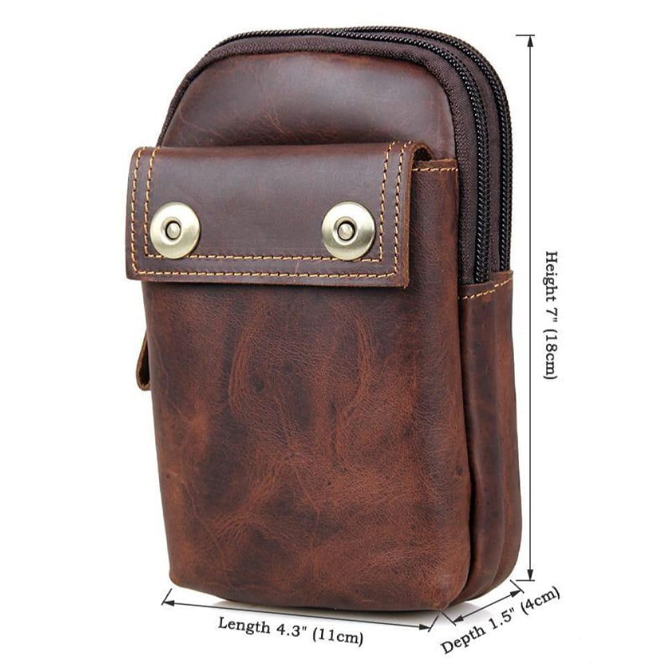 Чоловіча сумка - органайзер 5001C на пояс з натуральної телячої шкіри від John McDee