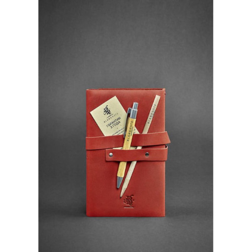 Жіночий шкіряний блокнот (Софт-бук) 1.0 кораловий