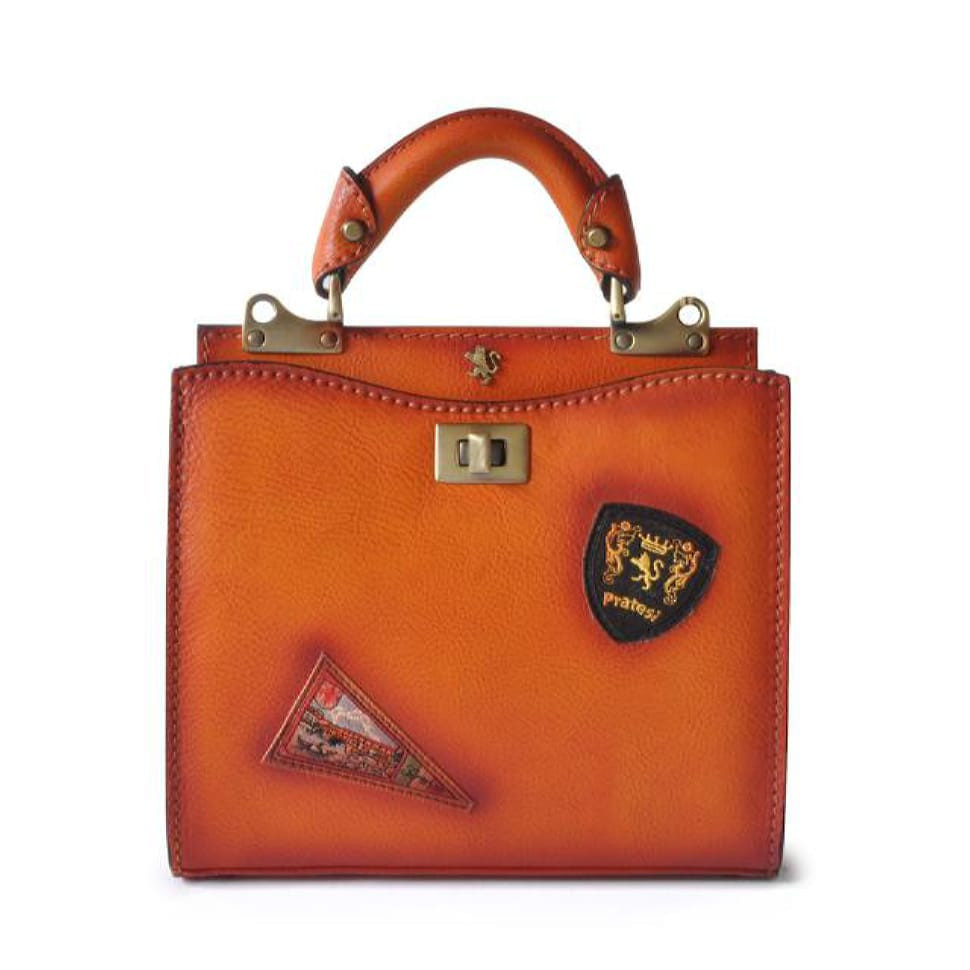 Pratesi BAR150/26 - Lady Bag Anna Maria Luisa de' Medici Small in cow leather Bruce Orange
