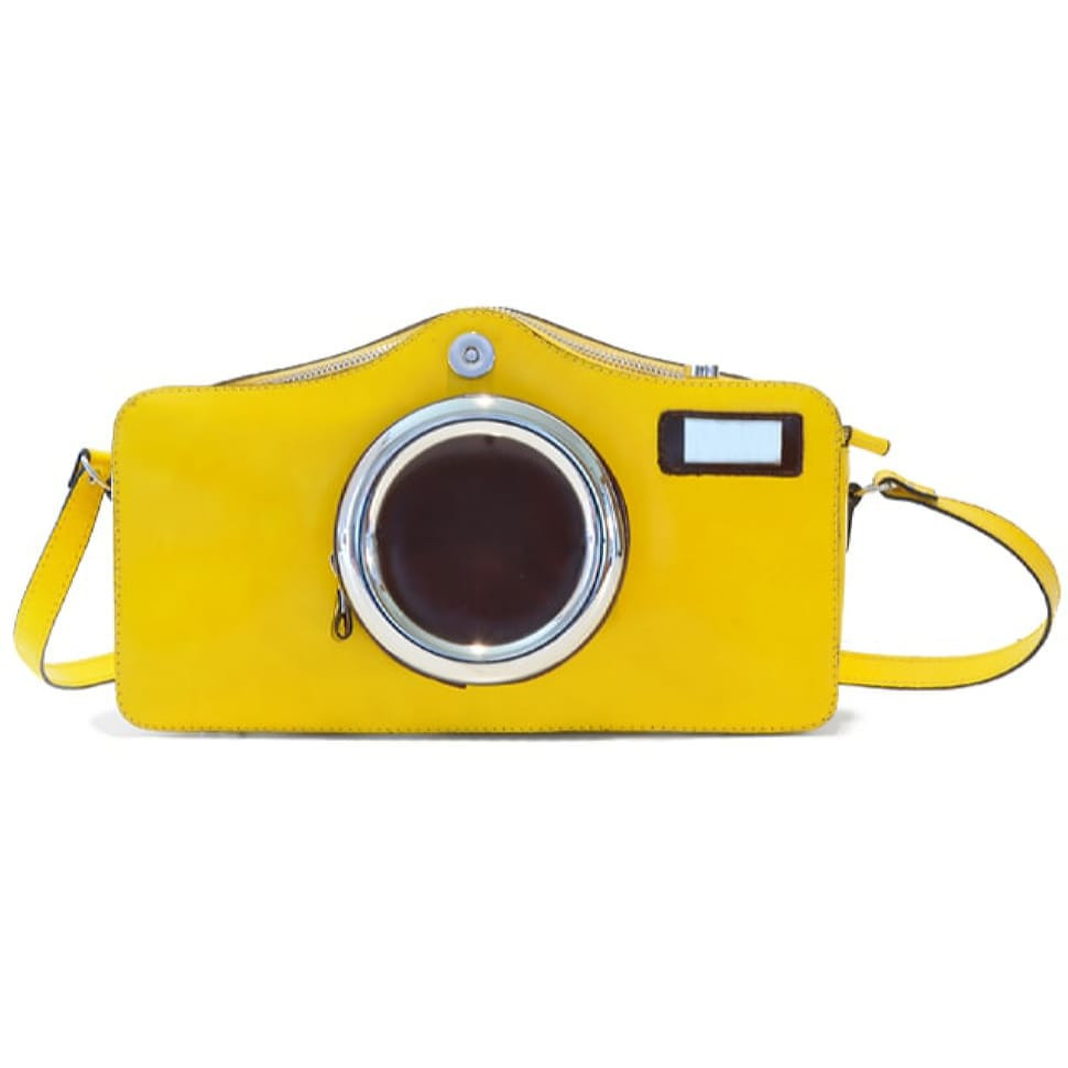 Pratesi RYE444 - Photocamera Radica Shoulder Bag in cow leather Radica Yellow