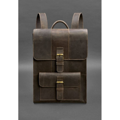 Brit Leather Backpack dark brown