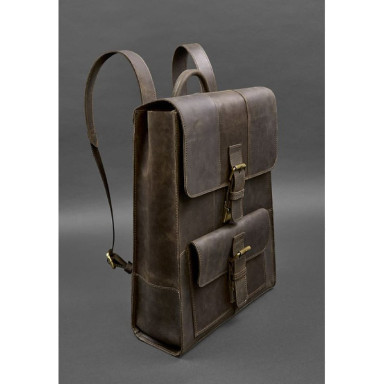 Brit Leather Backpack dark brown
