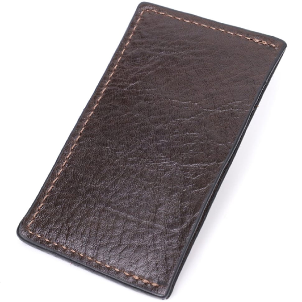 Компактний кард-кейс із натуральної шкіри GRANDE PELLE 11629 Коричневий