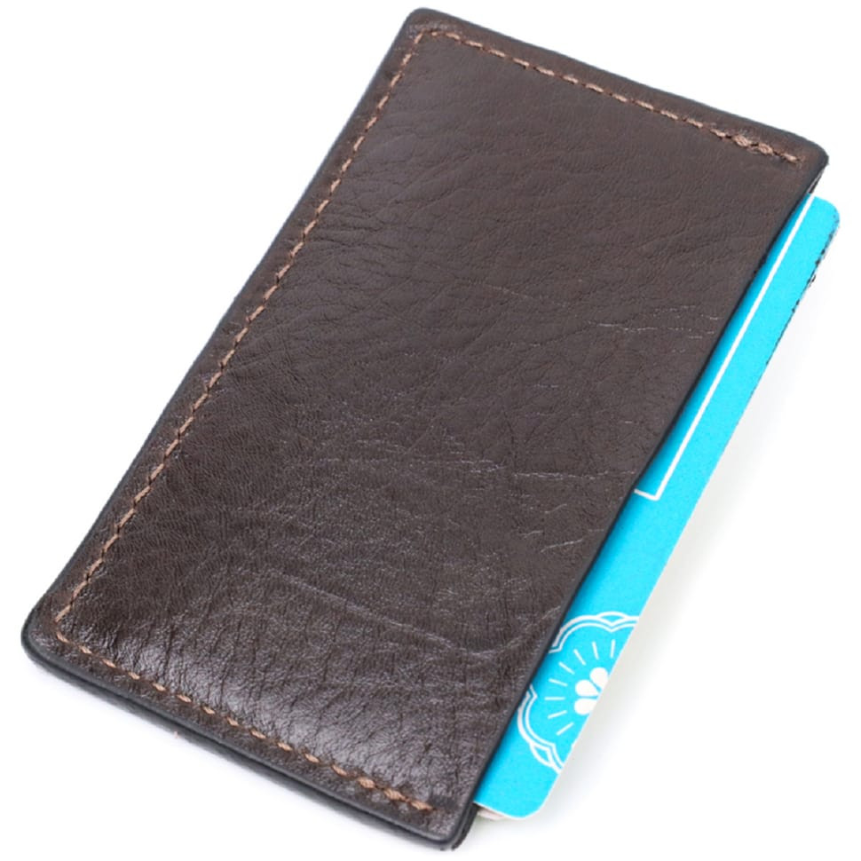 Компактний кард-кейс із натуральної шкіри GRANDE PELLE 11629 Коричневий