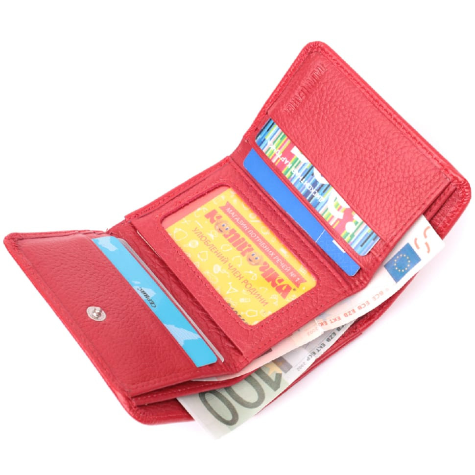Кожаный яркий кошелек для женщин ST Leather 22505 Красный