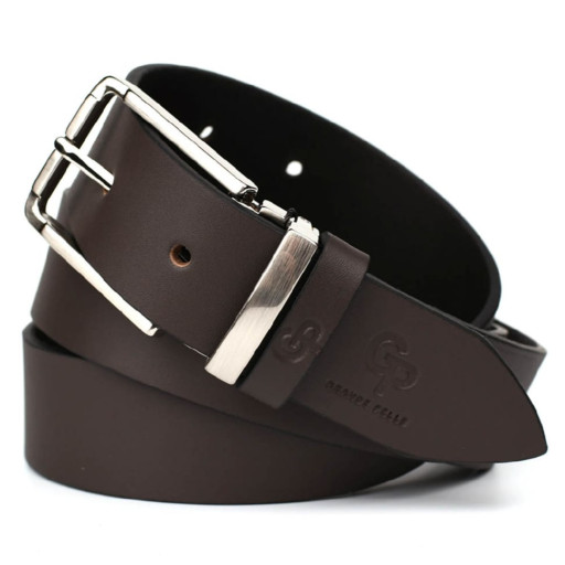 Шкіряний ремінь коричневий 35мм Grande Pelle 313012561