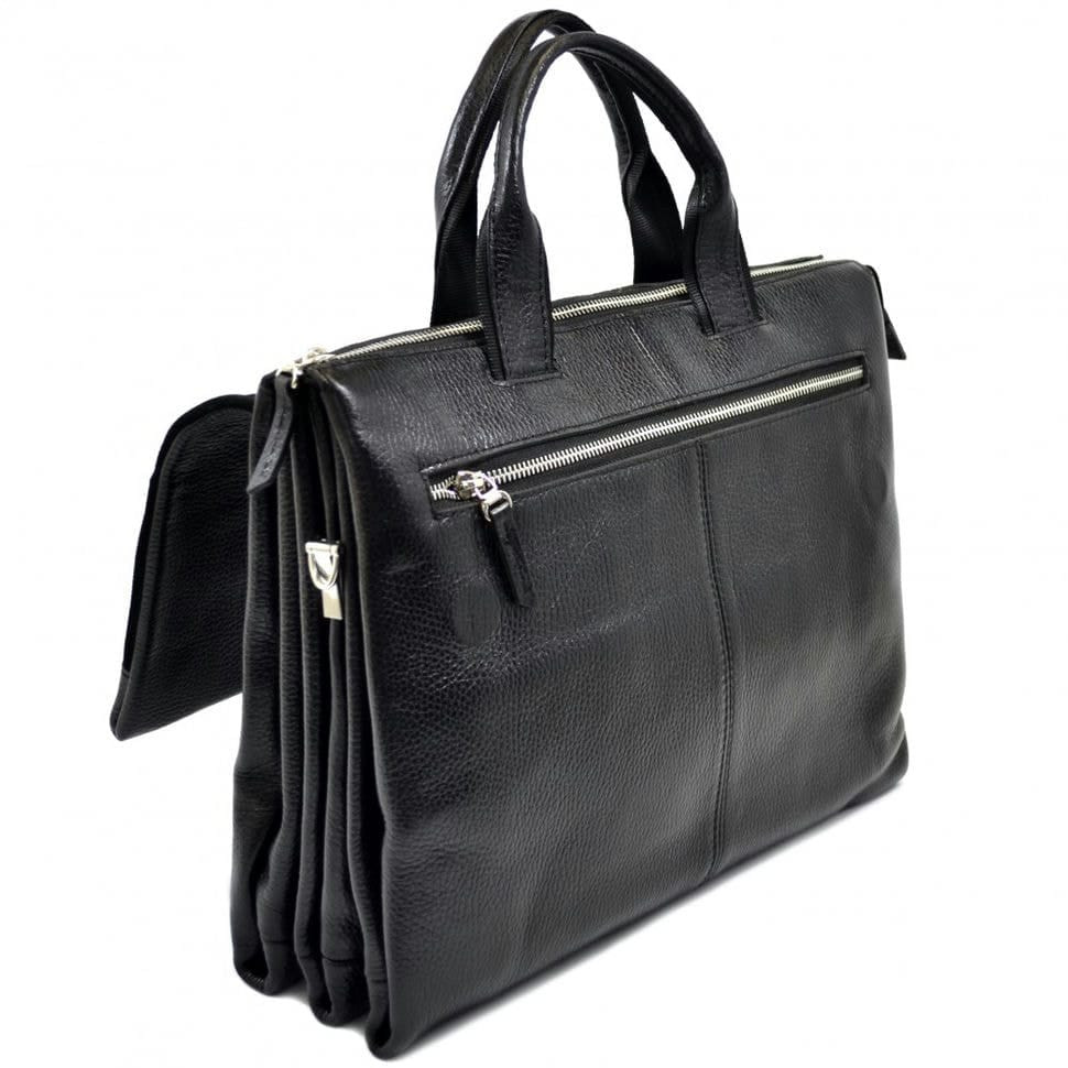 Портфель м'який шкіряний BOND 1039-281 чорний флотар