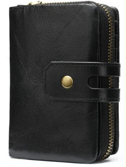 Чоловічий компактний гаманець з натуральної гладкої шкіри CANPELLINI 21685 Чорний