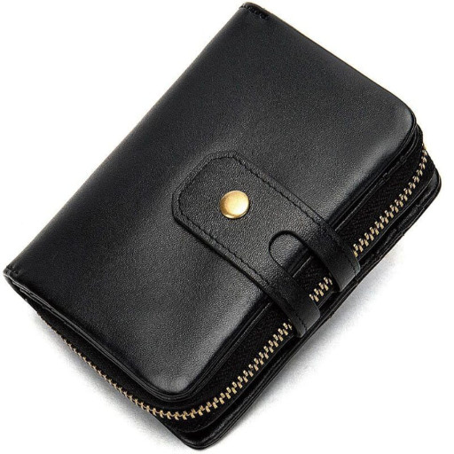 Чоловічий компактний гаманець з натуральної гладкої шкіри CANPELLINI 21685 Чорний