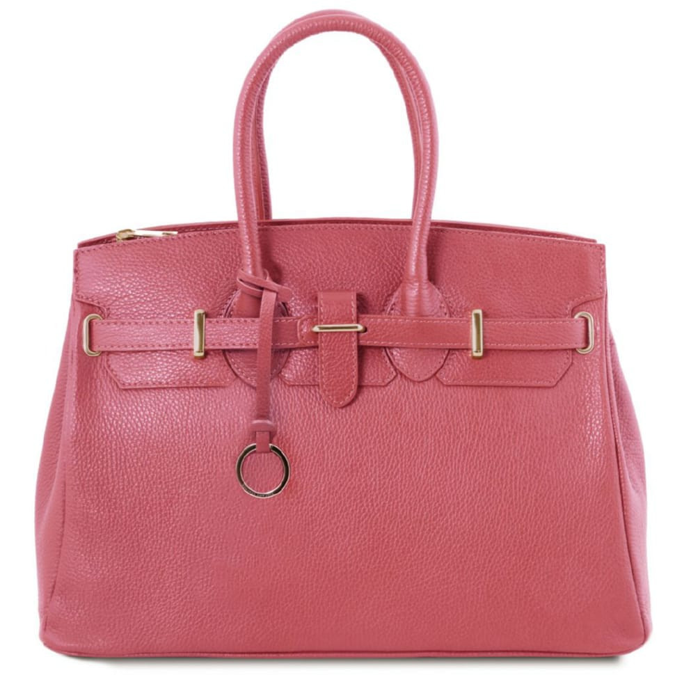 TL Bag Leather handbag with golden hardware Tuscany TL141529