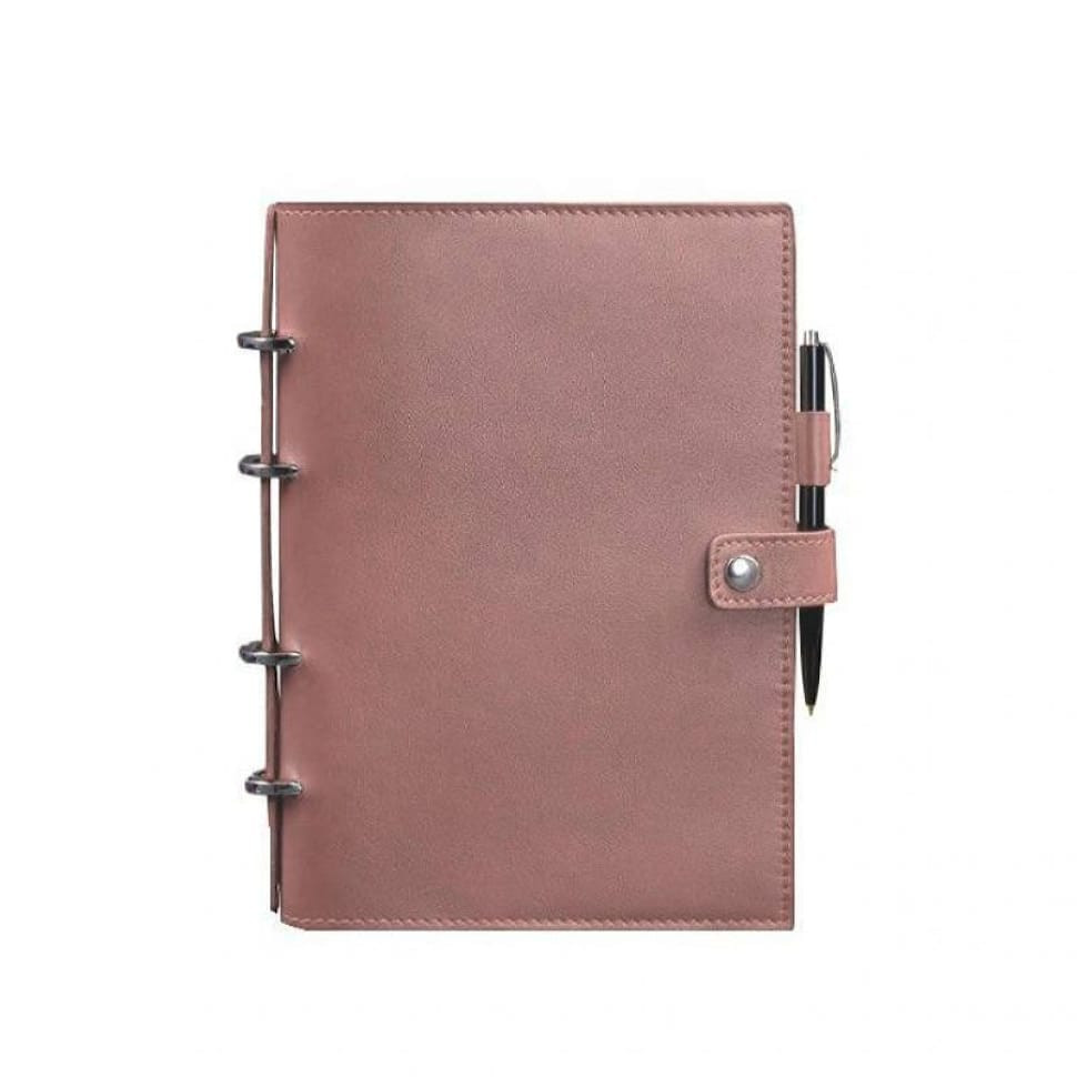Кожаный блокнот с датированным блоком (Софт-бук) 9.1 розовый