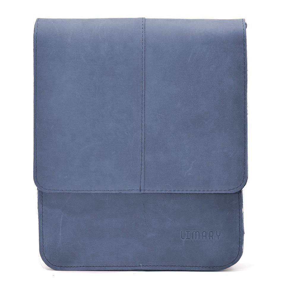 Шкіряна чоловіча сумка через плече LIMARY Lim-131RK синя