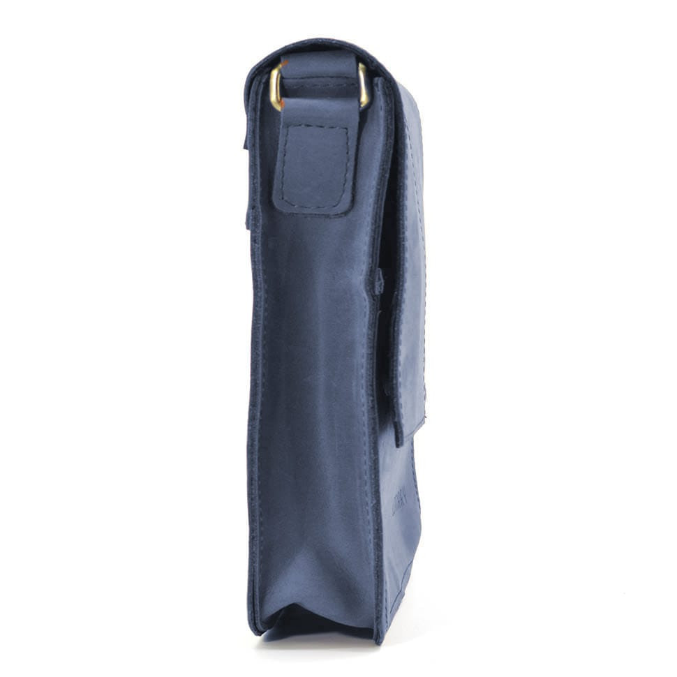 Шкіряна чоловіча сумка через плече LIMARY Lim-131RK синя