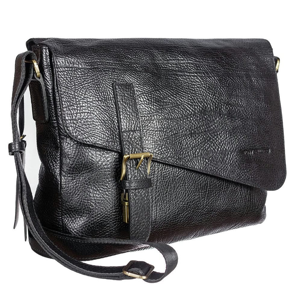 Сумка м'яка шкіряна Tony Bellucci 5165-893 чорний флотар