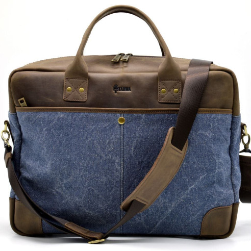 Чоловіча сумка парусина + шкіра RK-0458-4lx TARWA