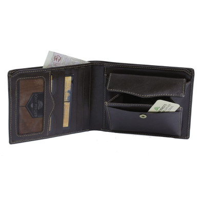Leather wallet Italico 2337 moro brown