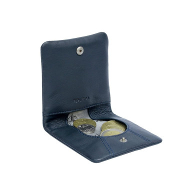 Монетница кожаная Cortina 5080 navy синий