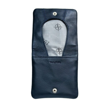 Монетница кожаная Cortina 5080 navy синий