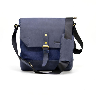 Messenger bag cross-body mix of canvas and leather KK-1307-4lx from the TARWA brand