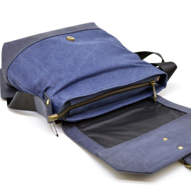 Messenger bag cross-body mix of canvas and leather KK-1307-4lx from the TARWA brand