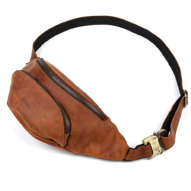 Leather banana bag with front pocket RB-30351-3md TARWA