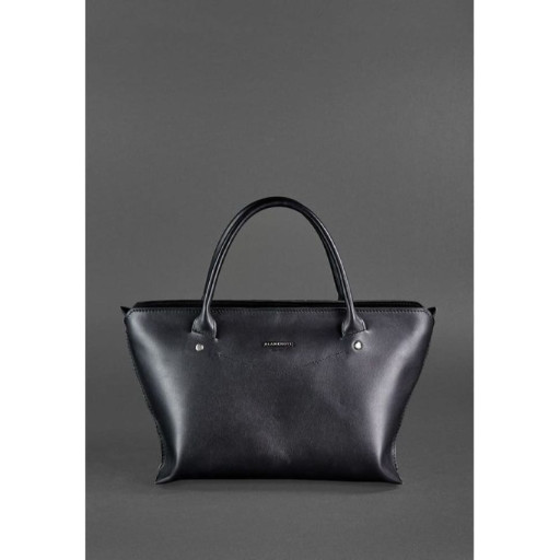 Жіноча шкіряна сумка Midi чорна