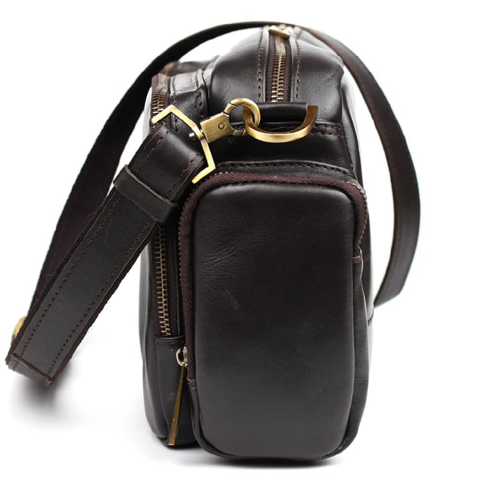 Mens shoulder bag brown leather GC-3941-4lx TARWA