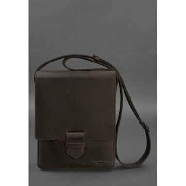 Esquire Men's Leather Messenger Bag Dark Brown
