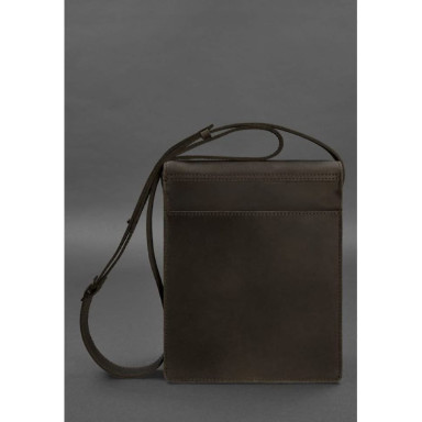Esquire Men's Leather Messenger Bag Dark Brown