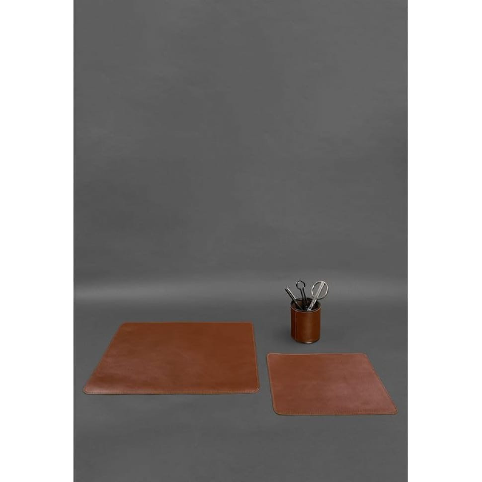 Table set made of genuine leather 1.0 light brown crust