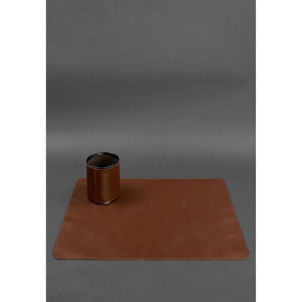 Table set made of genuine leather 1.0 light brown crust