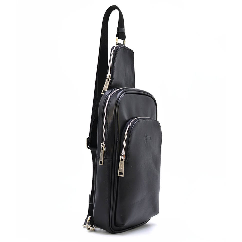 Luxury sling, leather backpack on one shoulder TARWA GA-0105M-4lx in medium size