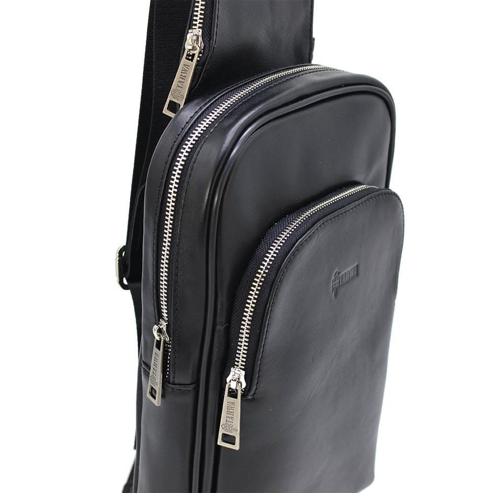 Luxury sling, leather backpack on one shoulder TARWA GA-0105M-4lx in medium size