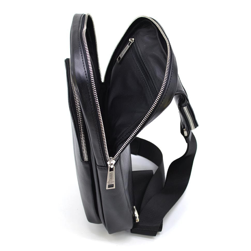 Luxury sling, leather backpack on one shoulder TARWA GA-0105M-4lx in medium size