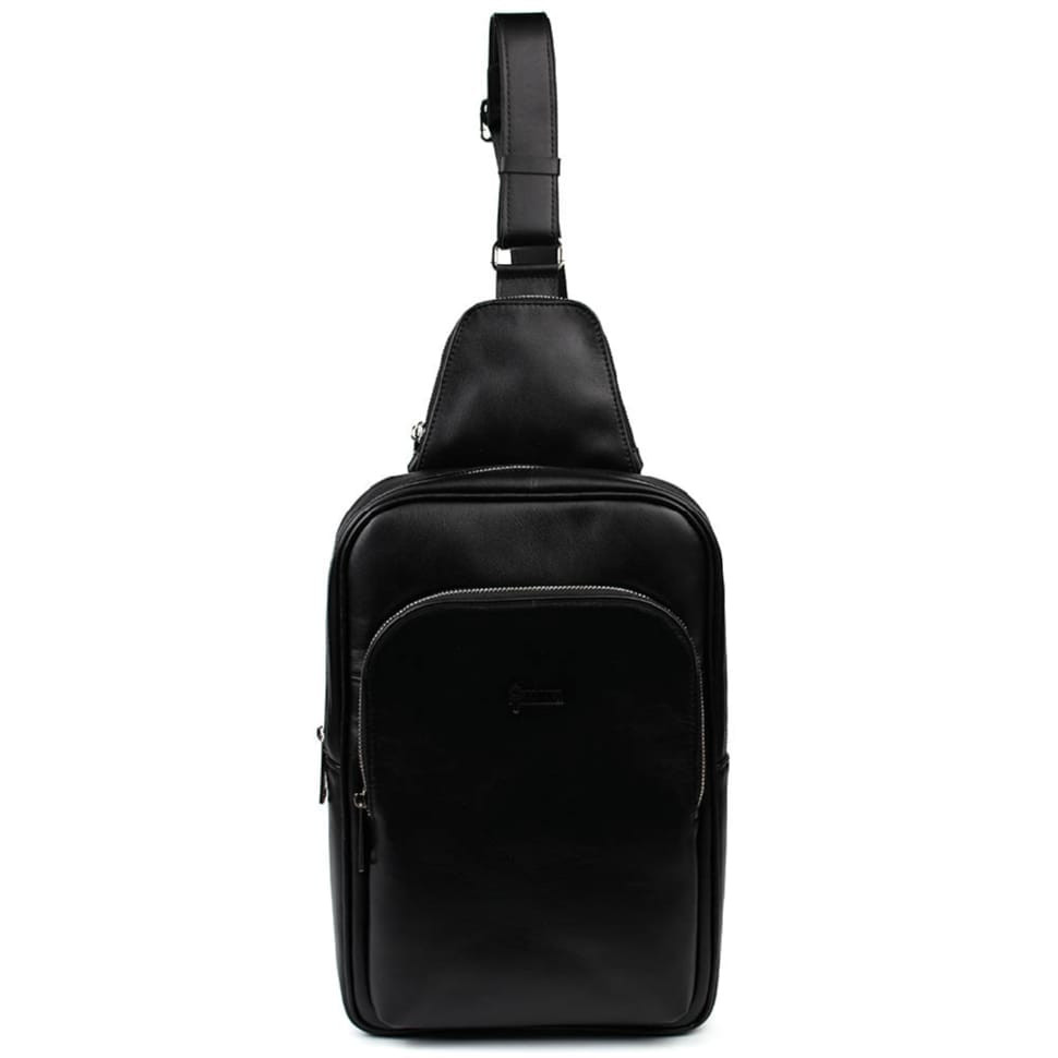 Luxury sling, leather backpack on one shoulder TARWA GA-0105M-4lx in medium size