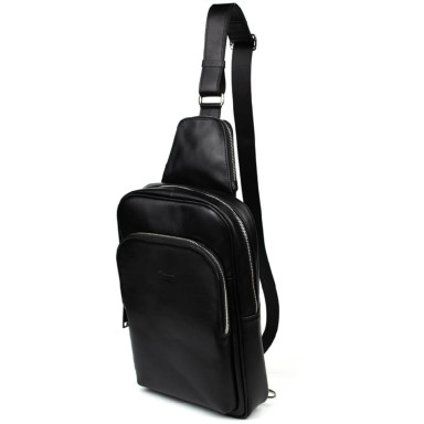 Luxury sling, leather backpack on one shoulder TARWA GA-0105M-4lx in medium size
