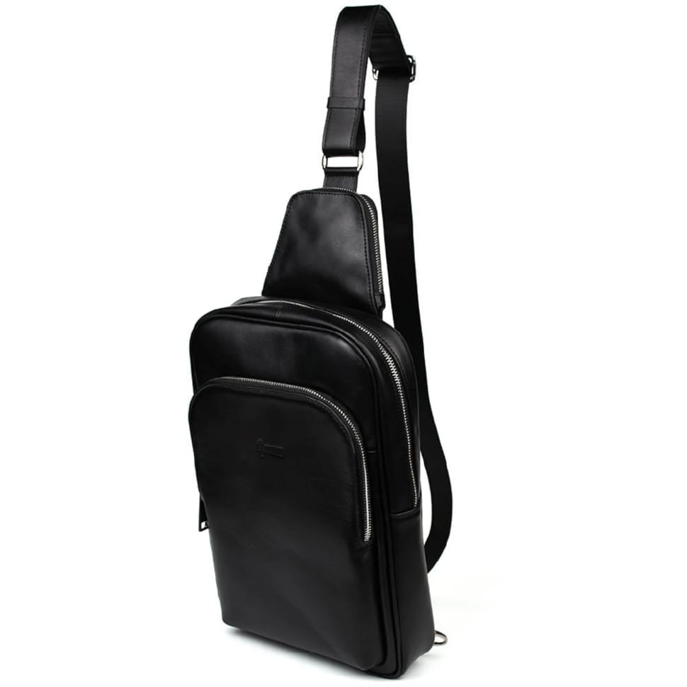 Luxury sling, leather backpack on one shoulder TARWA GA-0105M-4lx in medium size