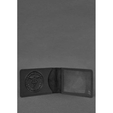 Leather cover for the ID of the State Tax Service black Crazy Horse